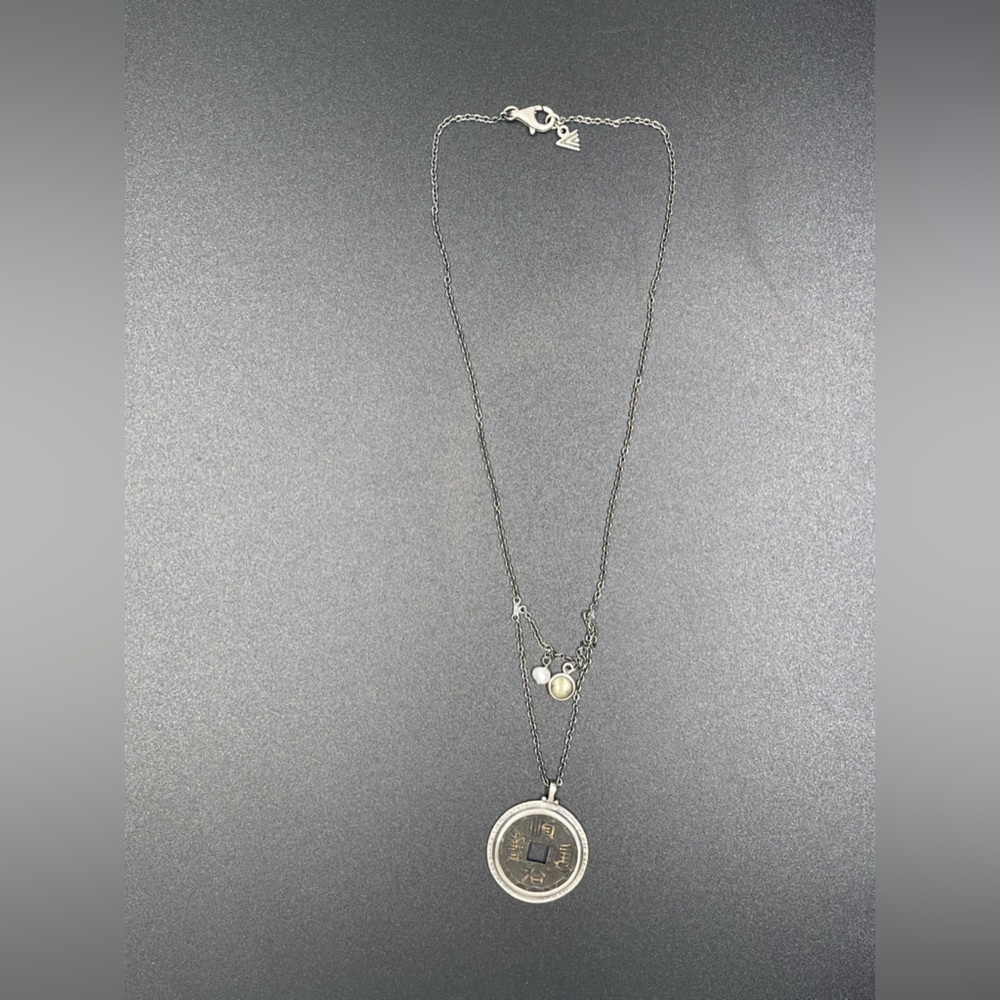 Retired Silpada Designa Chinese Coin Replica Necklace.